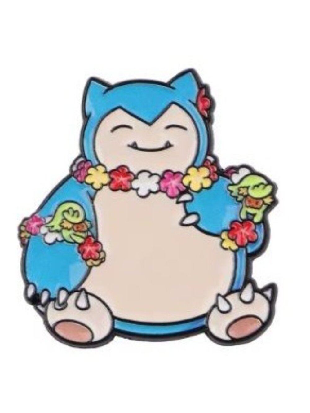 Pokemon Snorlax Chibi Hawaiian Lei Super Cute Kawaii Enamel Pin Brooch